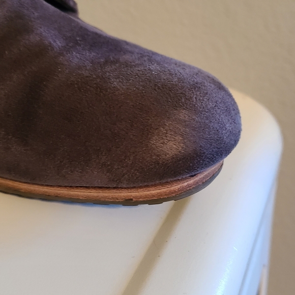 Dr Scholls 8W gray suede ankle bootie wedges - Picture 2 of 7